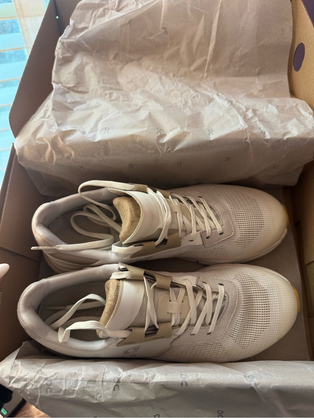 On Clouds Women’s Cream and White Sneakers